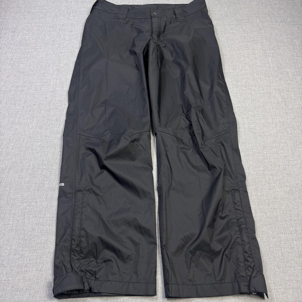 Grundens Rain Pants Mens Small Black Lined Waterproof Pockets Nylon Relaxed Fit
